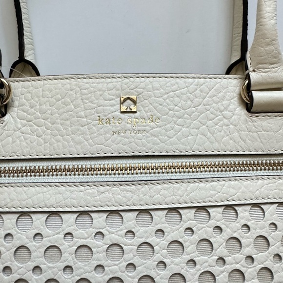 New Kate Spade White Lynne Perri Lane Leather Tote Bag - Picture 7 of 12